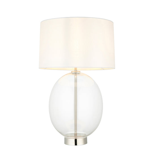 Cullen Oval Table Lamp Bright Nickel