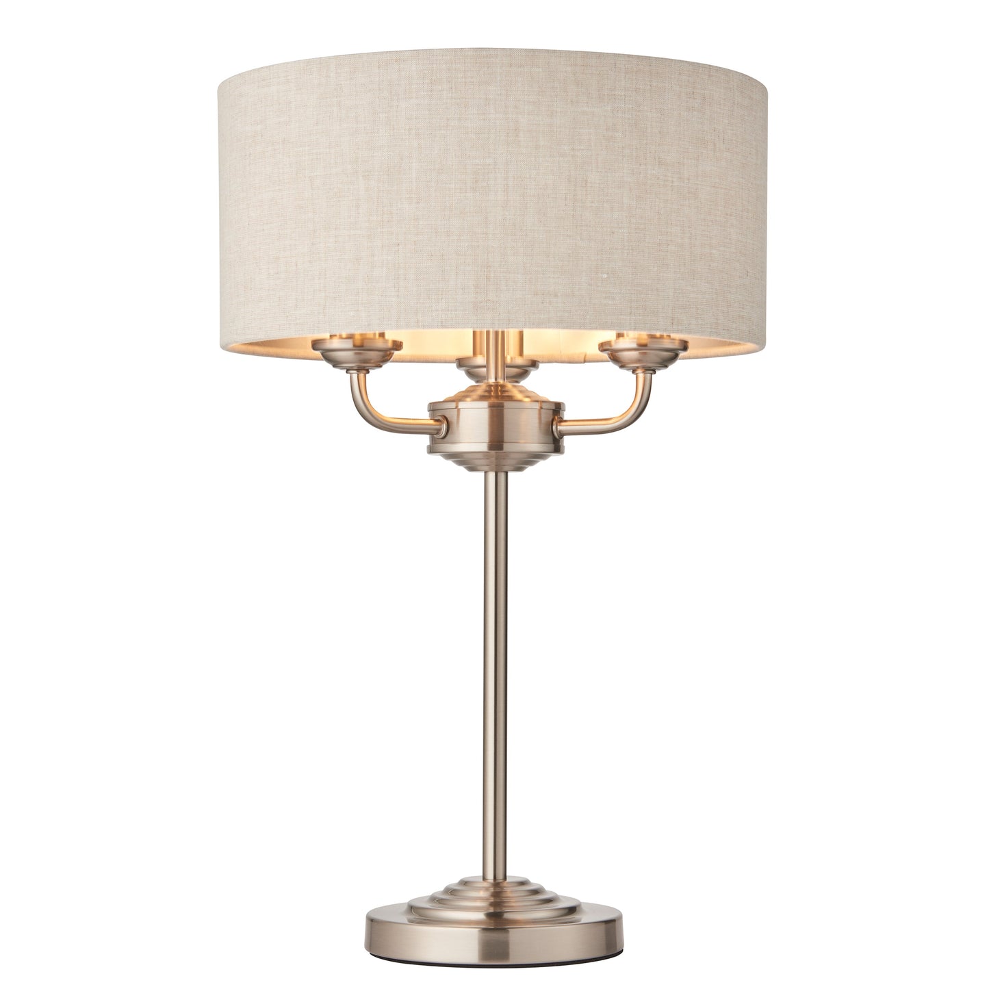 Charlotte 3 Table Light Chrome & Natural Linen