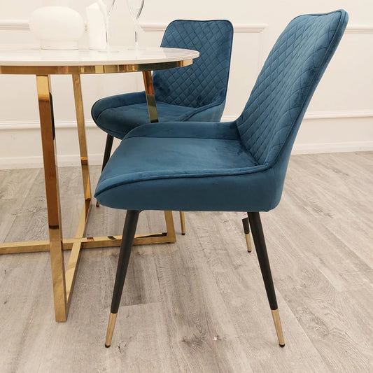 Set of 4 Luna Dining Chairs in Navy Blue