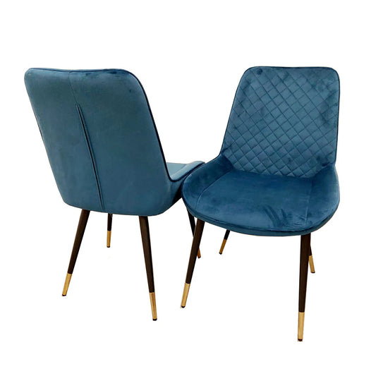 Set of 4 Luna Dining Chairs in Navy Blue