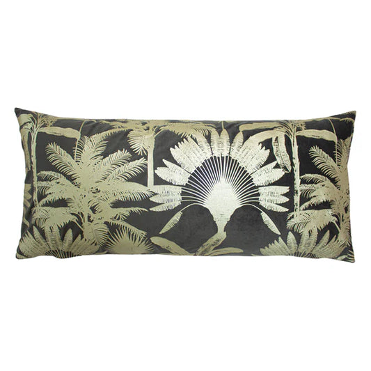 Paoletti Malaysian Palm Foil Printed Cushion Mink