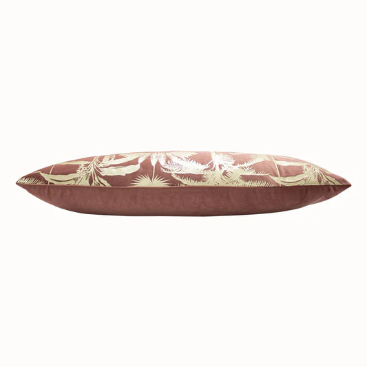 Paoletti Malaysian Palm Foil Printed Cushion Rose