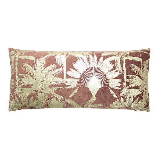 Paoletti Malaysian Palm Foil Printed Cushion Rose