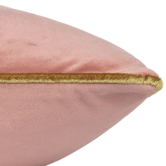 Meridian Velvet Cushion Blush/Gold