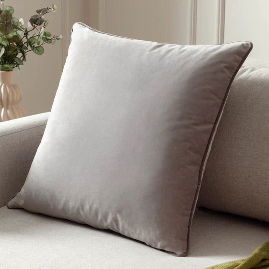 Meridian Velvet Cushion Dove/Charcoal