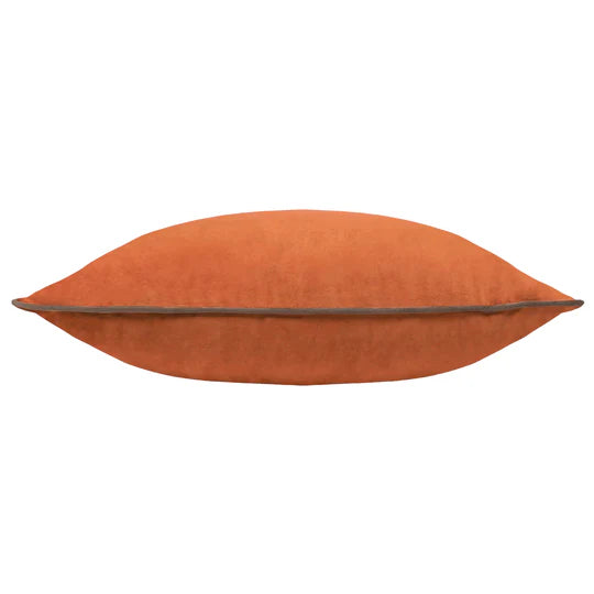 Meridian Velvet Cushion Pumpkin/Mocha