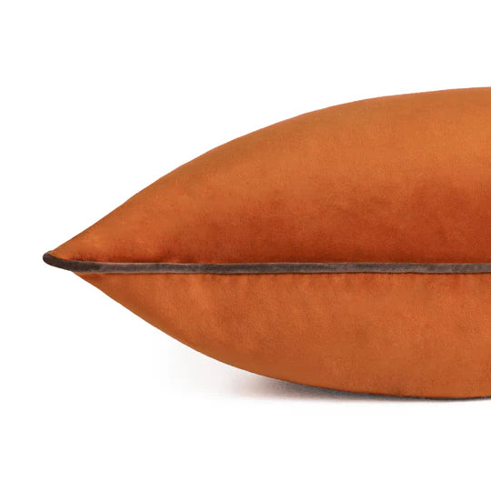 Meridian Velvet Cushion Pumpkin/Mocha