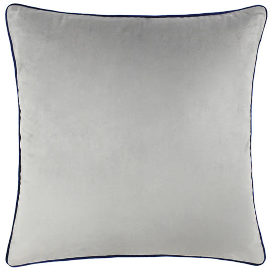 Meridian Velvet Cushion Silver/Navy