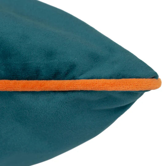 Meridian Velvet Cushion Teal/Tiger