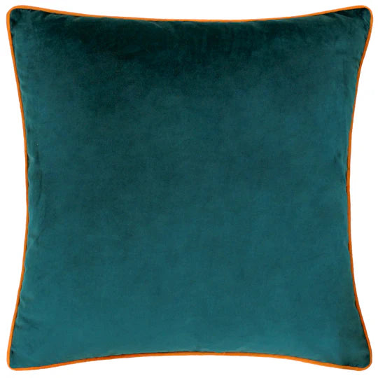 Meridian Velvet Cushion Teal/Tiger