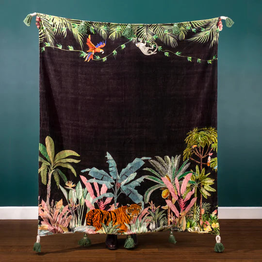 Wylder Midnight Jungle Throw Noir