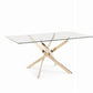 Bernini 160cm Rectangular Glass & Gold Dining Table