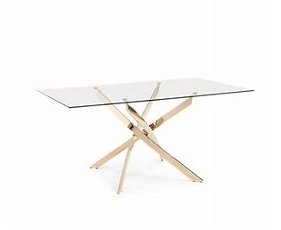 Bernini 160cm Rectangular Glass & Gold Dining Table