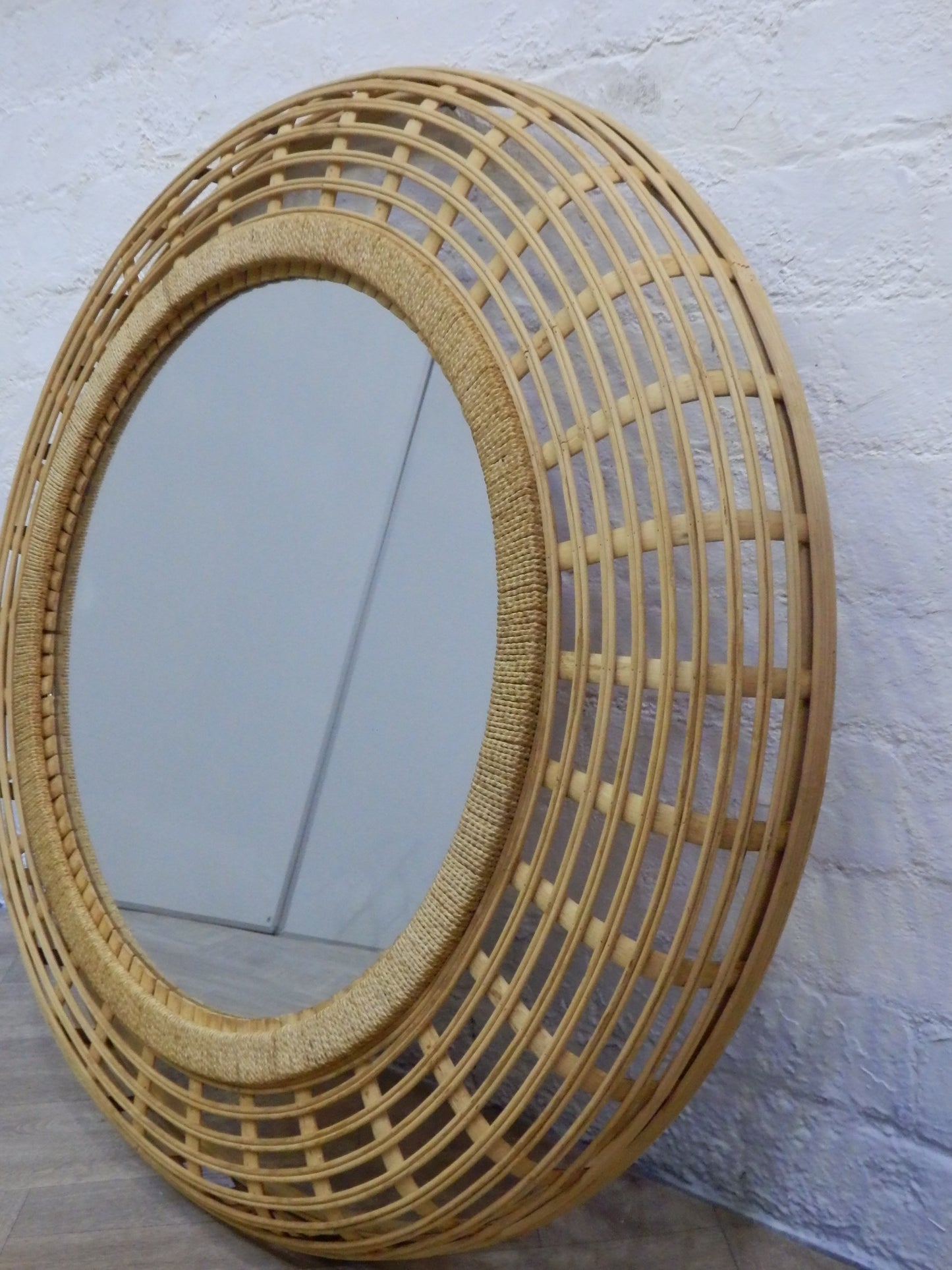 Set of Two Rattan Mirrors