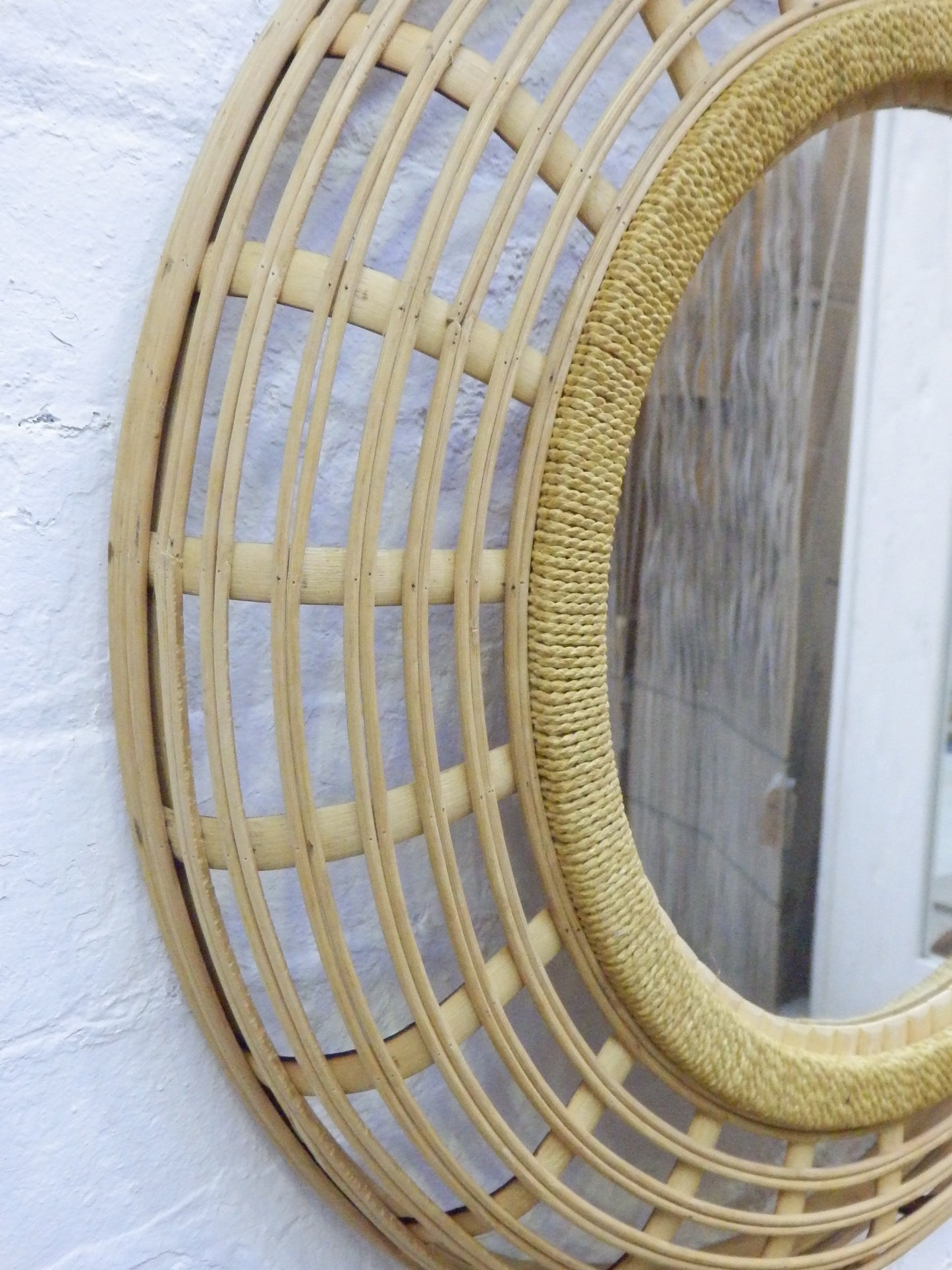 Set of Two Rattan Mirrors