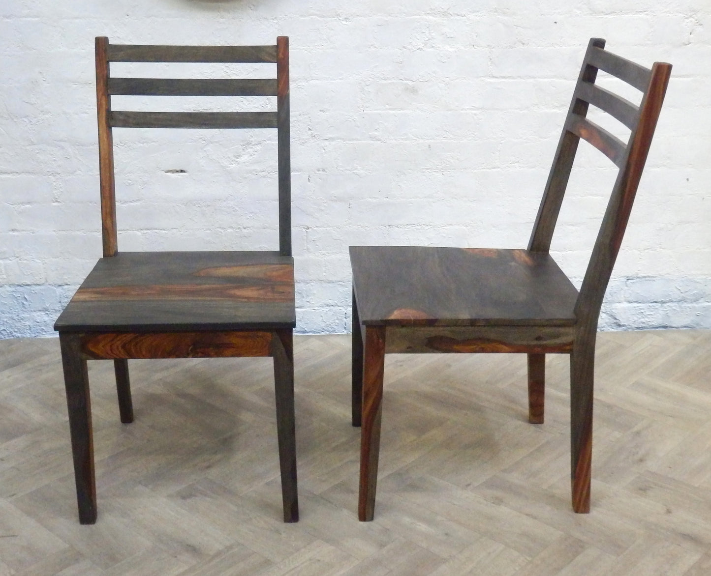 Set of Two Dining Chairs in Olive & Mango Wood