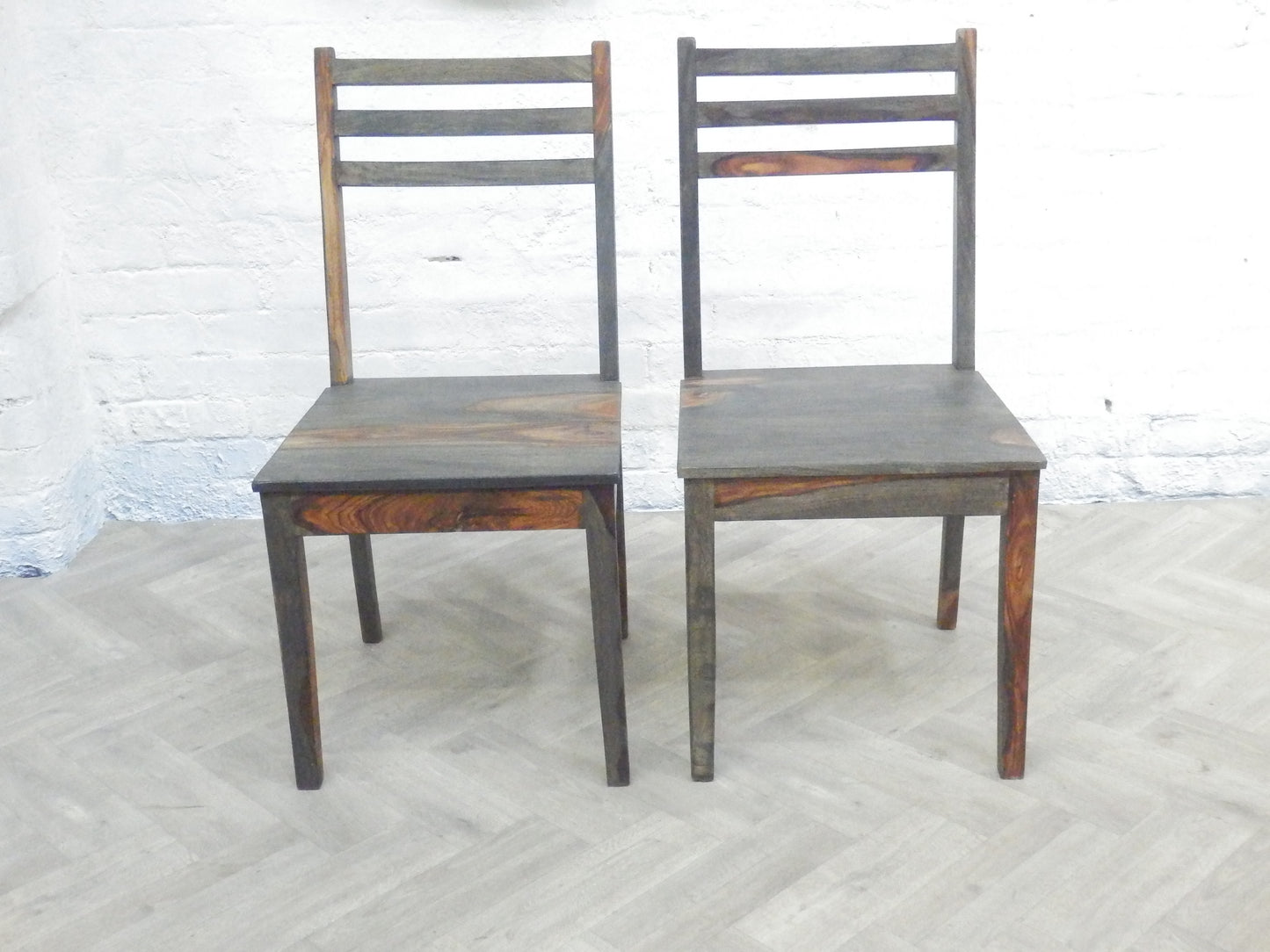 Set of Two Dining Chairs in Olive & Mango Wood