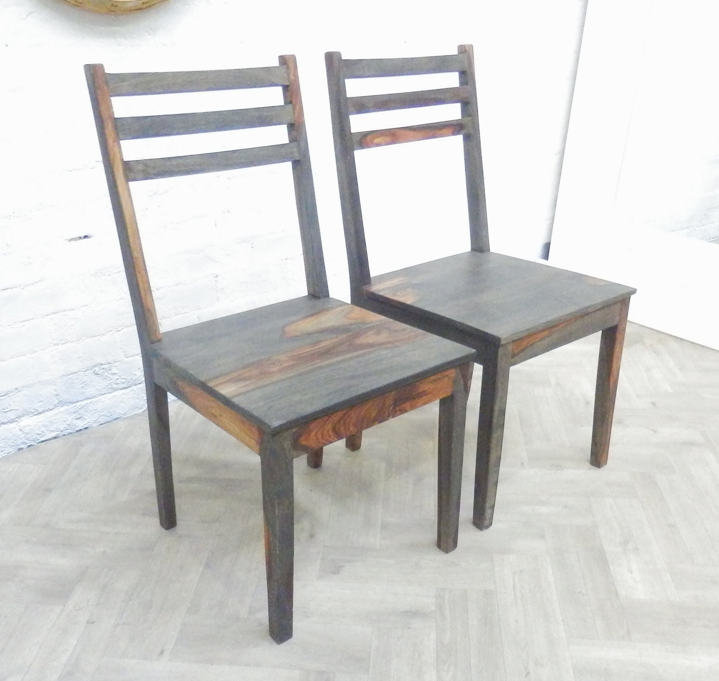 Set of Two Dining Chairs in Olive & Mango Wood