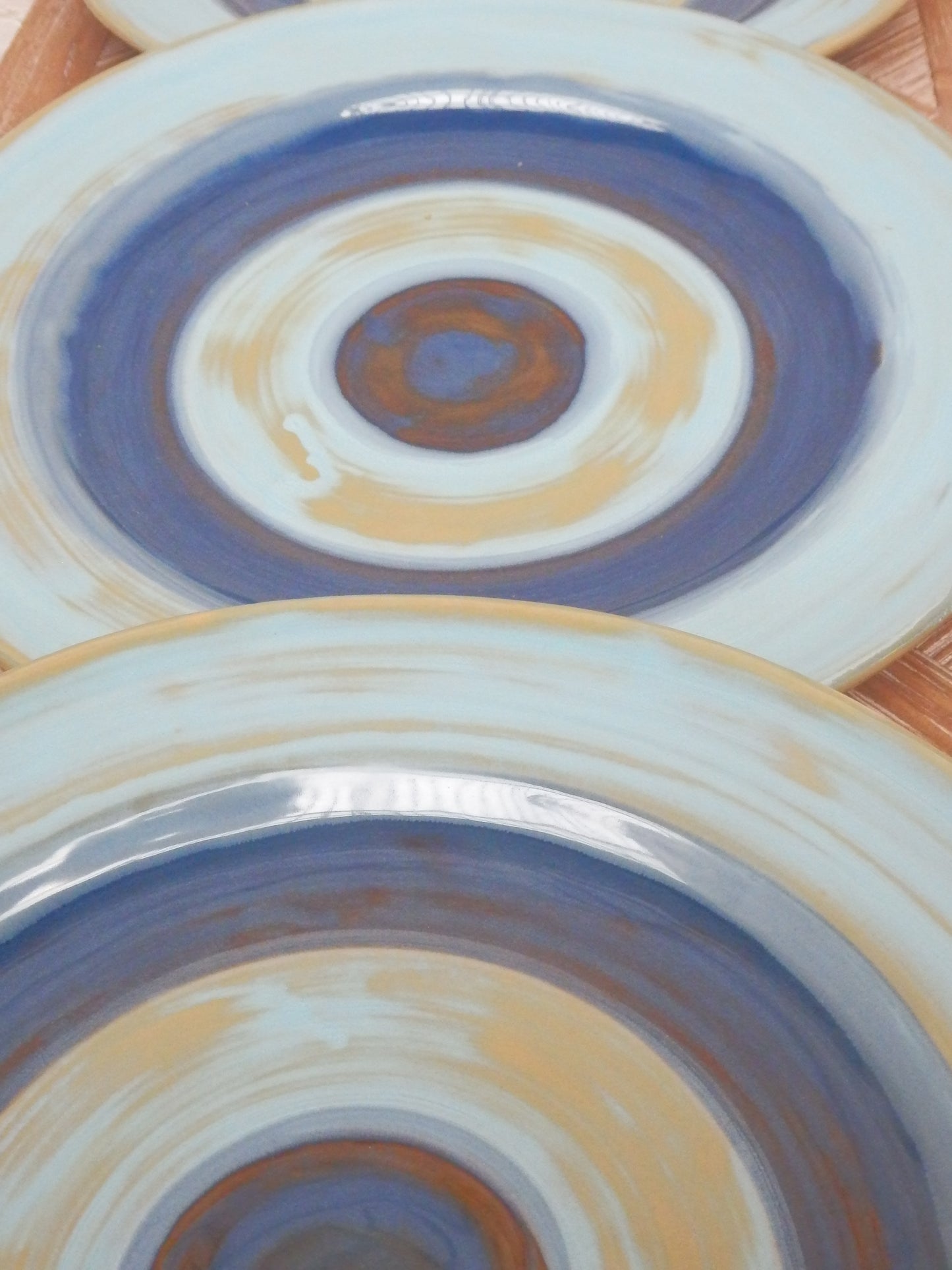 Large Blue Rings Plate