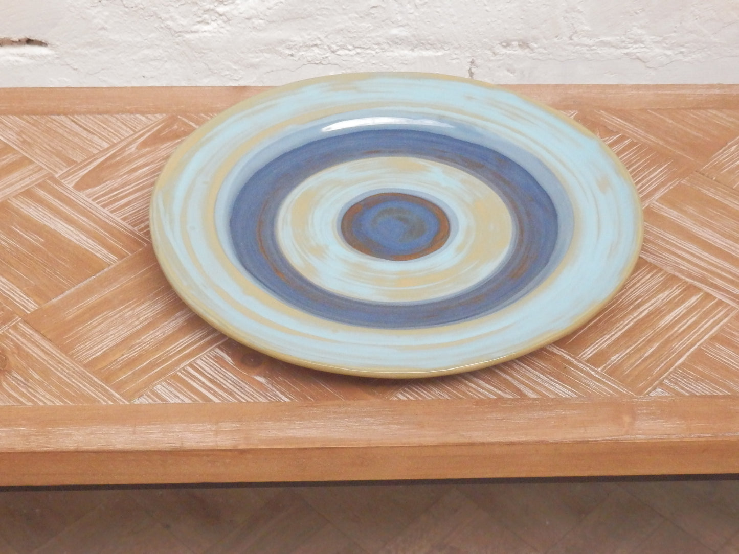 Large Blue Rings Plate