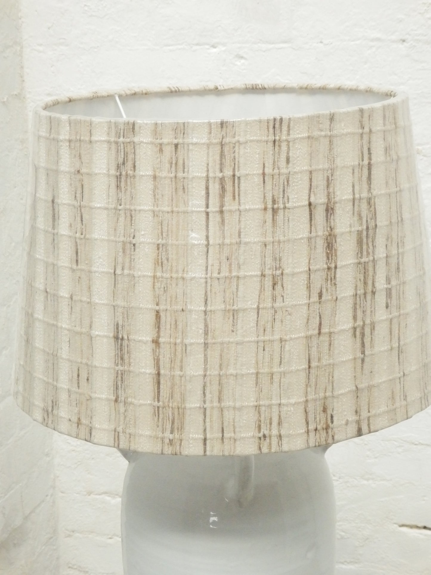 Handled White Table Lamp