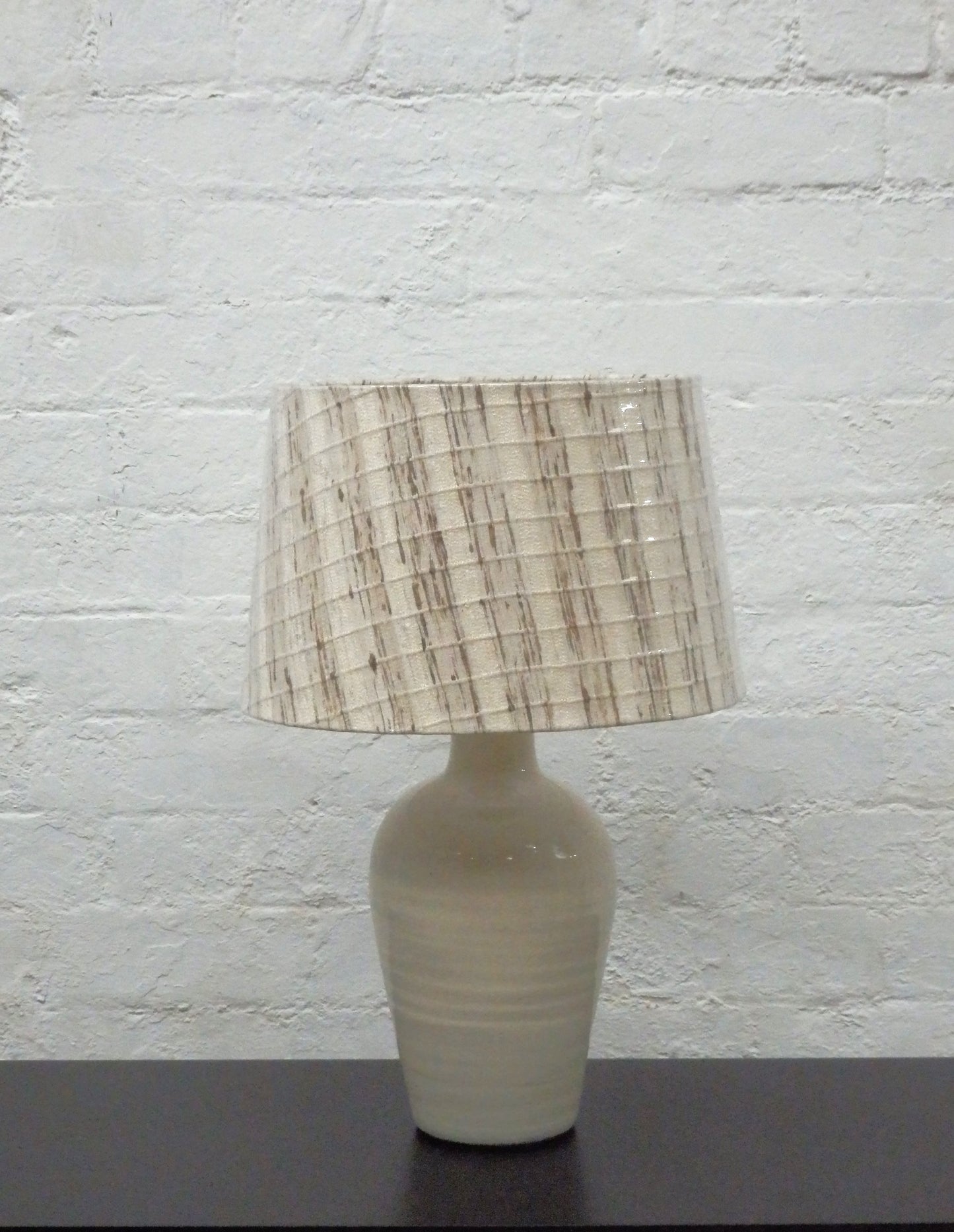 Pastel Beige Match Head Lamp with linen shade