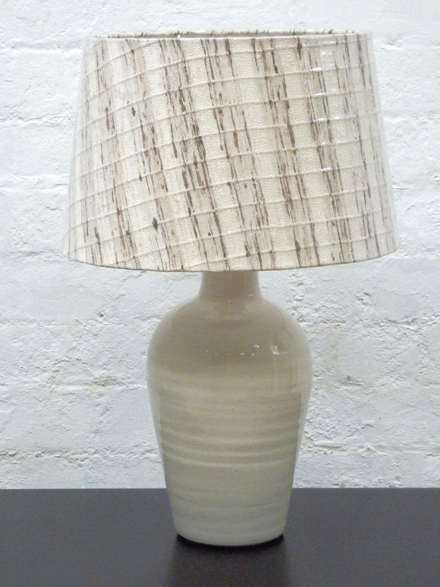 Pastel Beige Match Head Lamp with linen shade