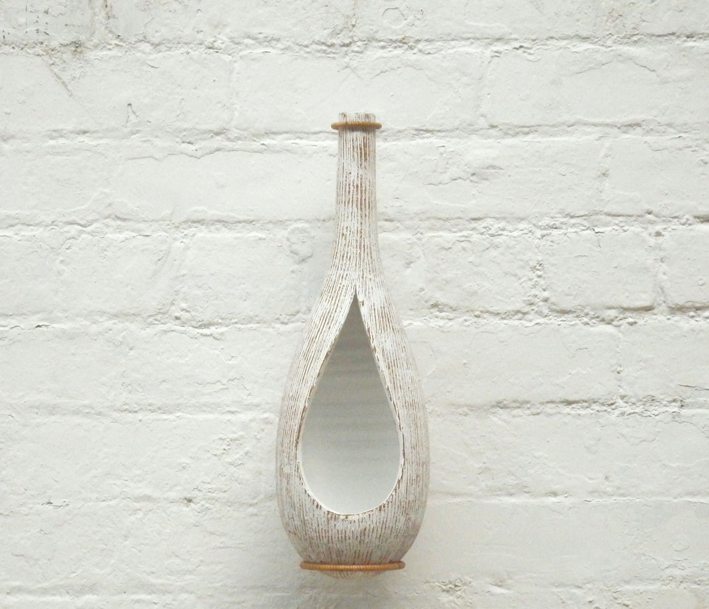 Whitewash Earthenware Wall Candleholder