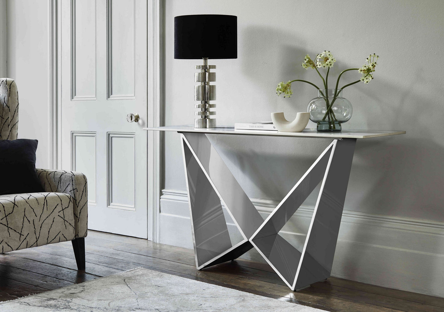 Furniture Village Marvel Chrome Console Table