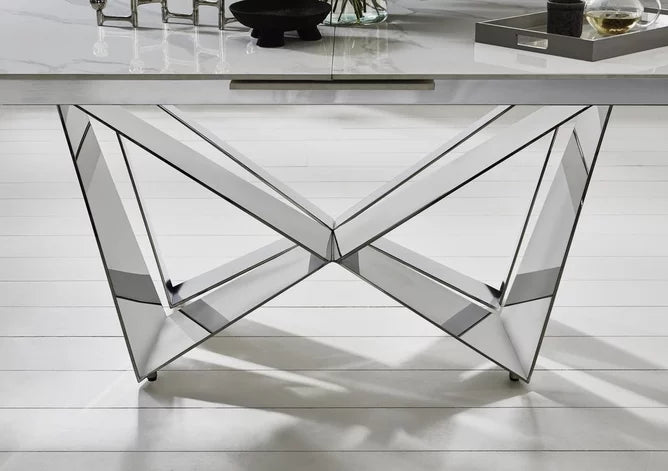 Furniture Village Marvel Chrome Extending Dining Table- Large