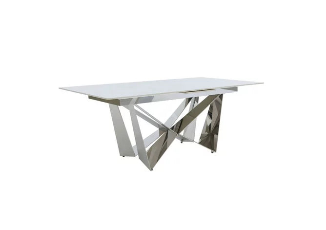 Furniture Village Marvel Chrome Extending Dining Table- Large