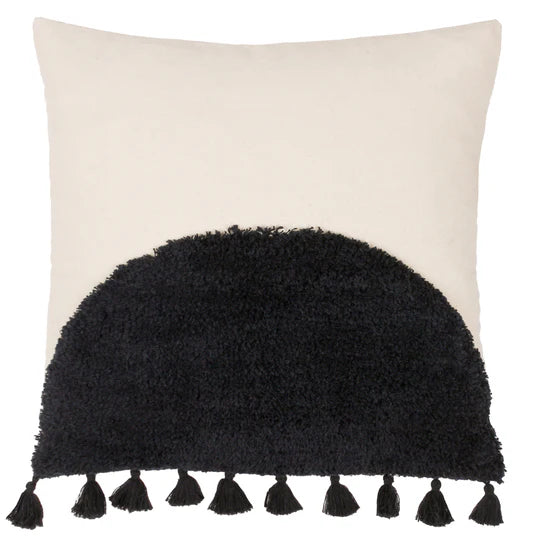 Furn Radiance Tufted Boho Cushion Natural/Black