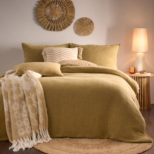 Ribble Acid Washed Duvet Cover Set Honey (king)