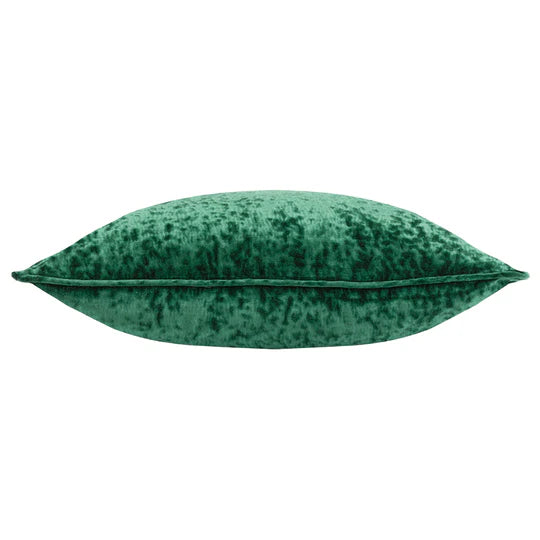 Paoletti Ripple Plush Velvet Cushion Emerald