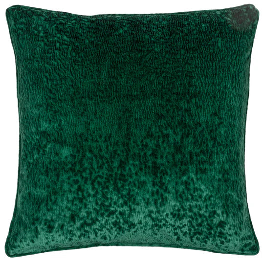 Paoletti Ripple Plush Velvet Cushion Emerald