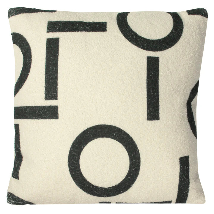 Furn Shearling Circa Printed Cushion Black