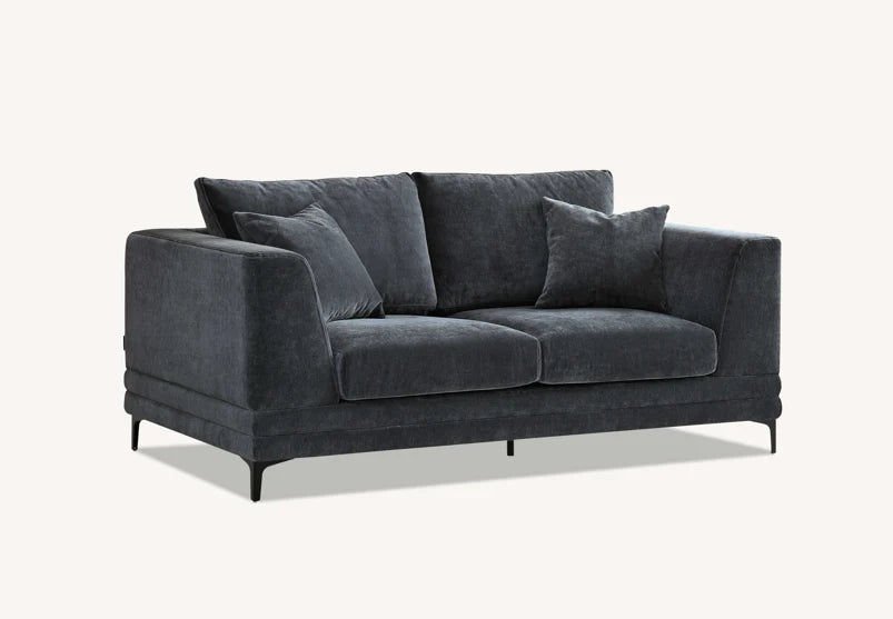 Aluxo Lenox Sofa Range in Steel Velvet