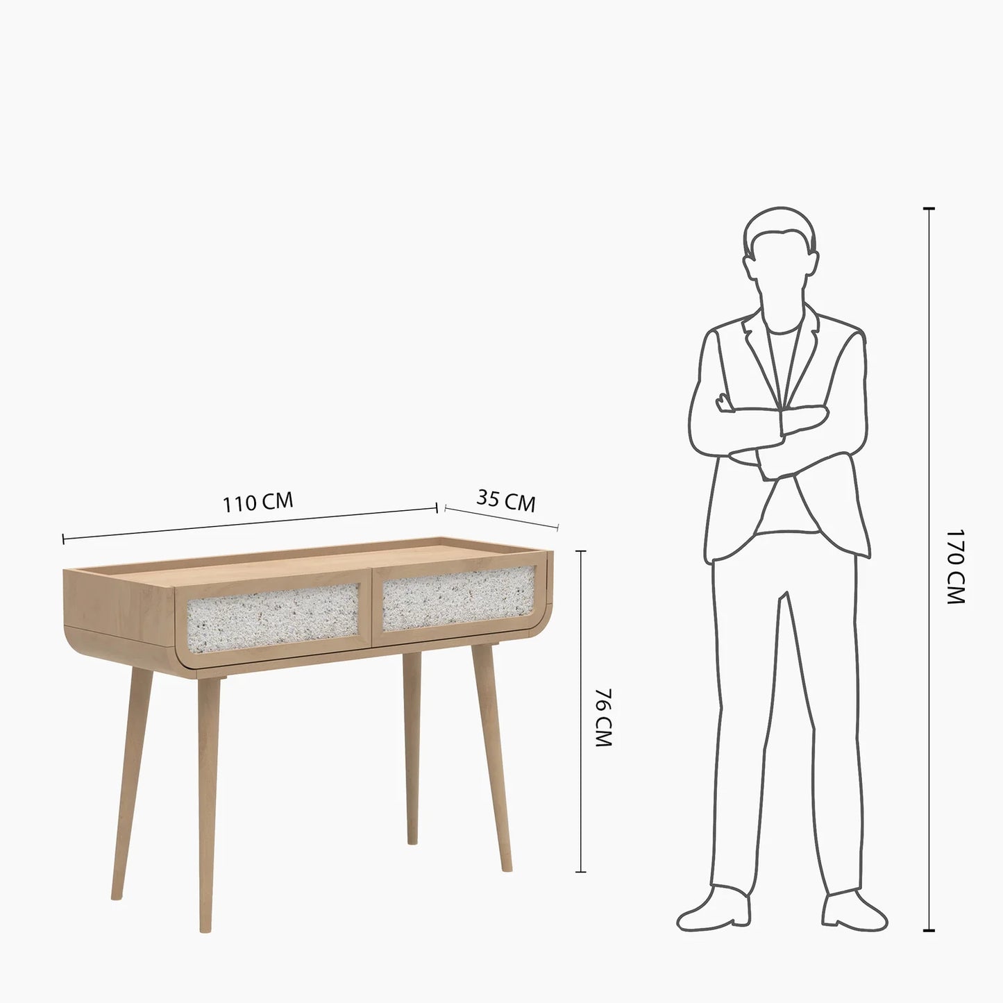 Oxy Two Drawer Console , Natural