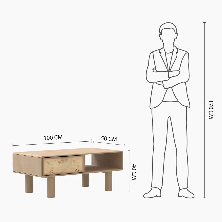 Urban Burl Coffee Table Natural