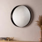 Yard Thin Round Deep Edge Circular Wall Mirror Black