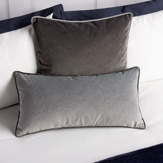 Paoletti Torto Opulent Velvet Cushion Charcoal/Silver