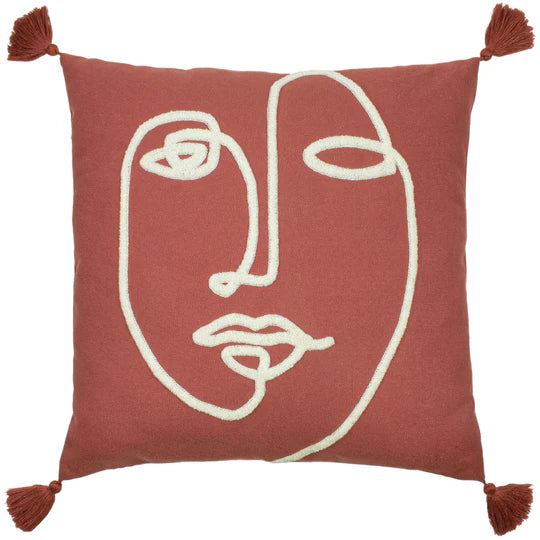 Furn Uno Face Cushion Red Clay