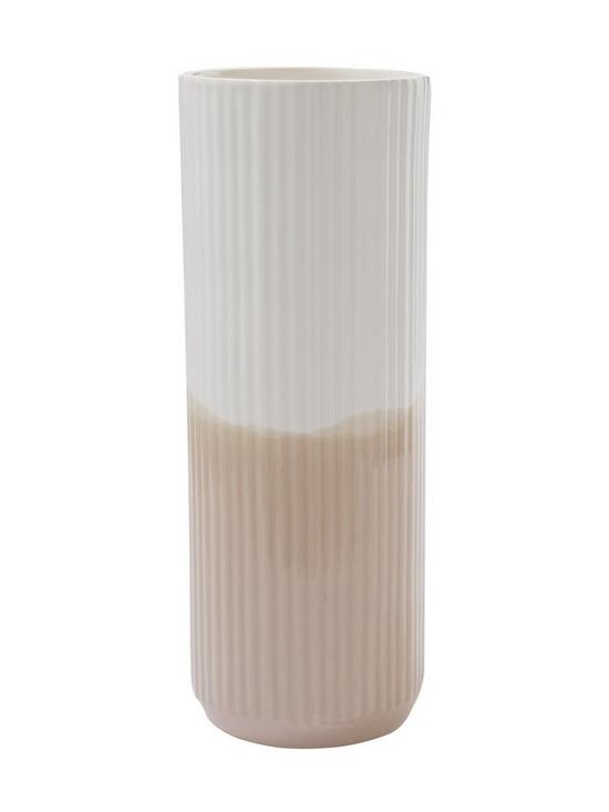 Raya Tall Hand-Painted Ribbed Vase