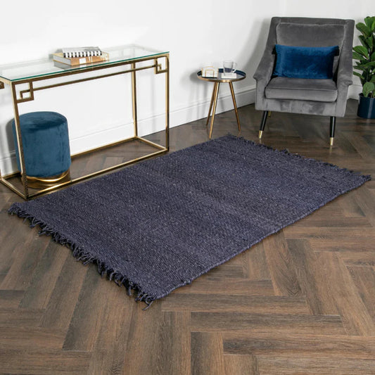 Chunky Navy Jute Rug 120 x 180cm