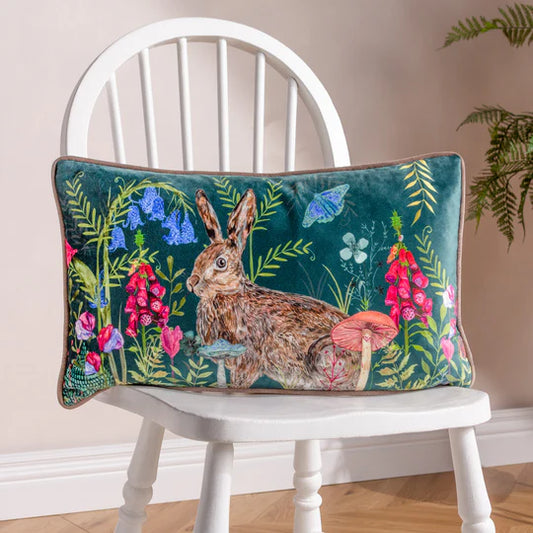 Wylder Willow Rabbit Cushion Teal