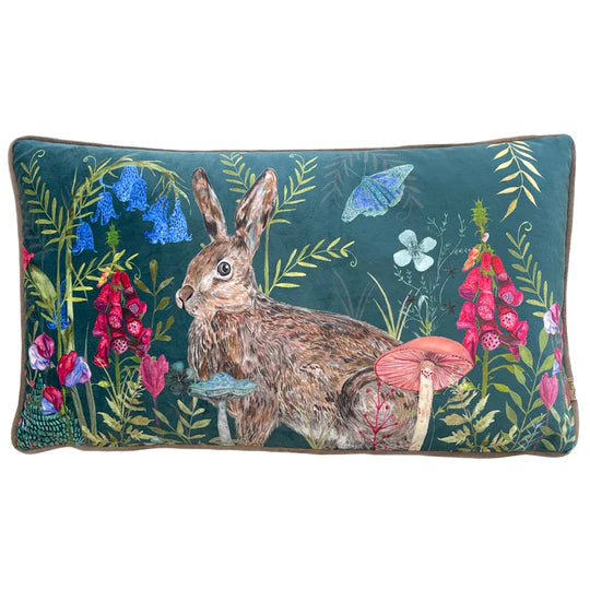 Wylder Willow Rabbit Cushion Teal