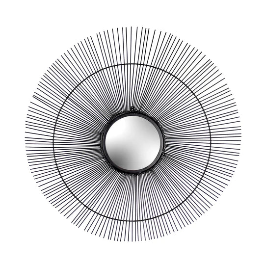 Paoletti Wire Round Circular Wall Mirror Black