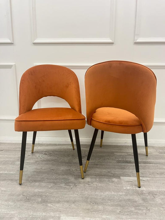 Astra Dining Chair, Rust Velvet