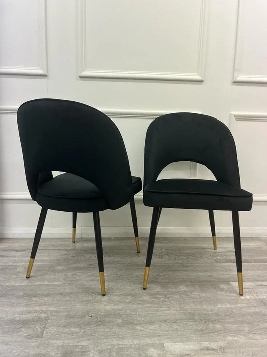 Astra Dining Chair, Black Velvet