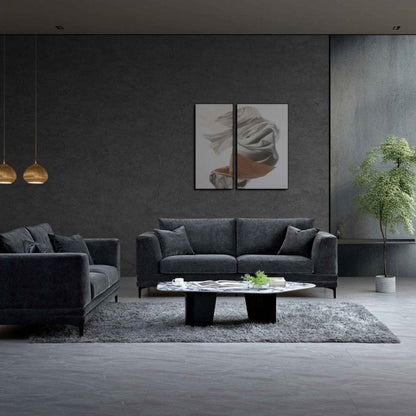 Aluxo Lenox Sofa Range in Steel Velvet